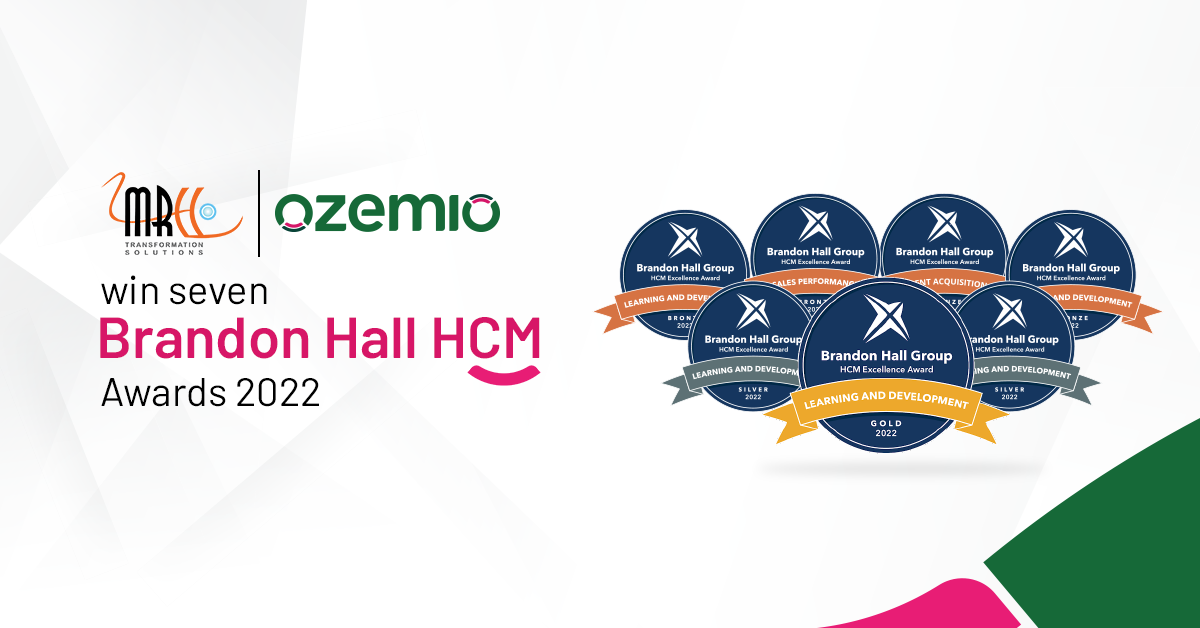 MRCC & Ozemio win seven Brandon Hall HCM Awards 2022