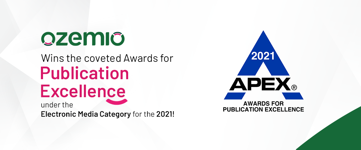 Ozemio wins the Apex Awards 2021 under the electronic media category!