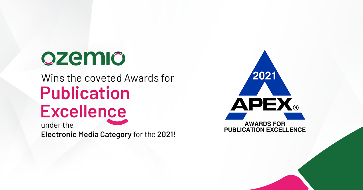 Ozemio wins the Apex Awards 2021 under the electronic media category!
