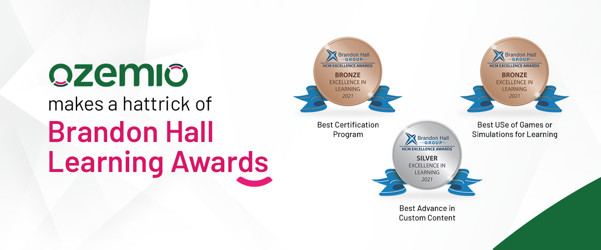 Ozemio wins a hattrick of awards at the coveted 2021 Brandon Hall Group Human Capital Management (HCM) Excellence Awards