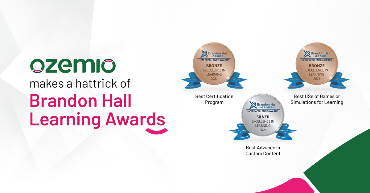 Ozemio wins a hattrick of awards at the coveted 2021 Brandon Hall Group Human Capital Management (HCM) Excellence Awards