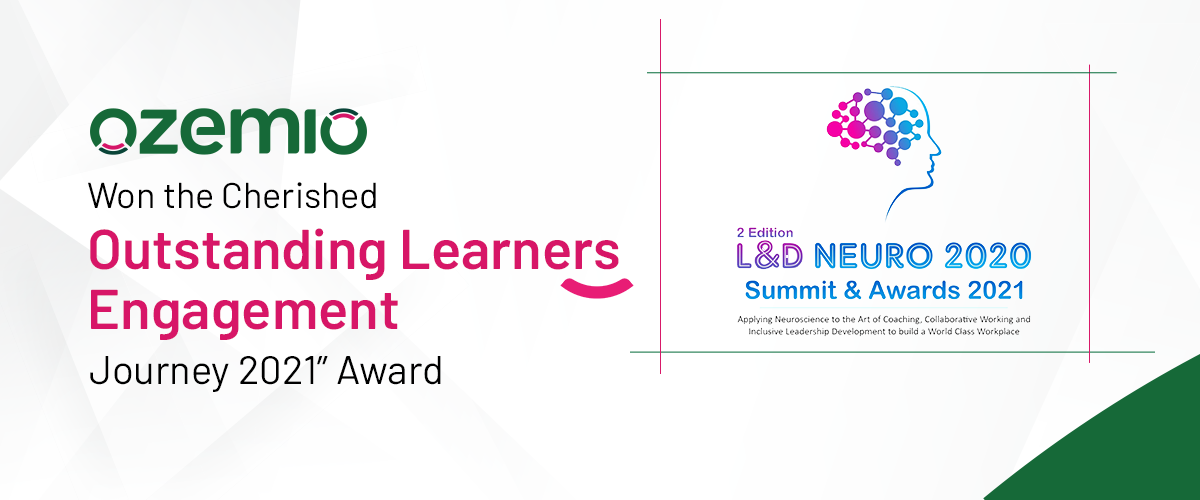 Outstanding Learners Engagement Journey 2021” Award at the esteemed 2nd Edition L&D Neuro Excellence Awards 2021!