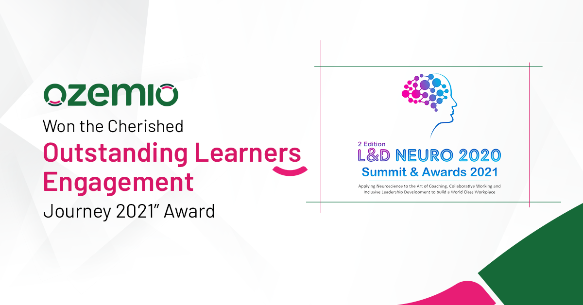Outstanding Learners Engagement Journey 2021” Award at the esteemed 2nd Edition L&D Neuro Excellence Awards 2021!