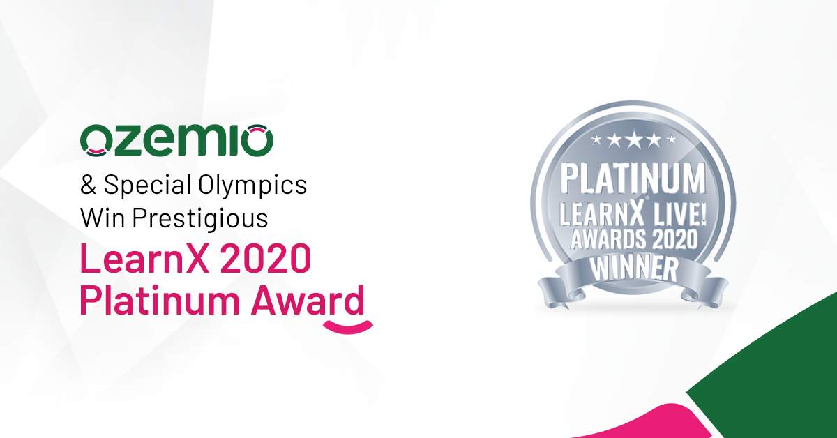 Ozemio & Special Olympics Win Prestigious LearnX 2020 Platinum Award