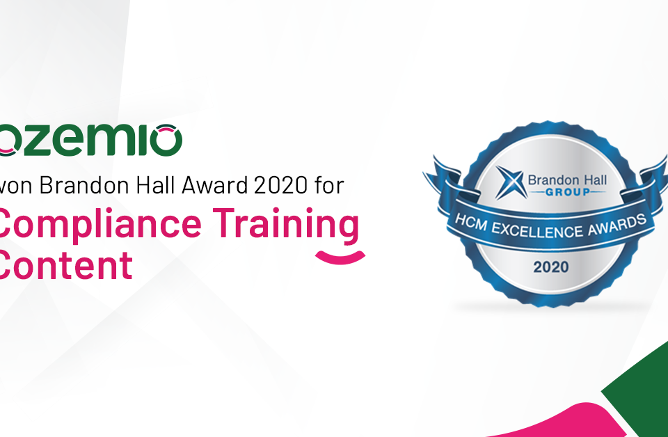 Ozemio Wins Prestigious Brandon Hall Award 2020 for Compliance Training Content