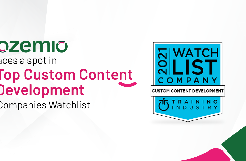 Ozemio wins a place in Training Industry’s 2021 Top Custom Content Development Companies Watch List